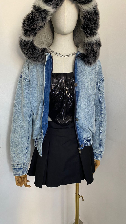 Chamarra Denim Afelpada